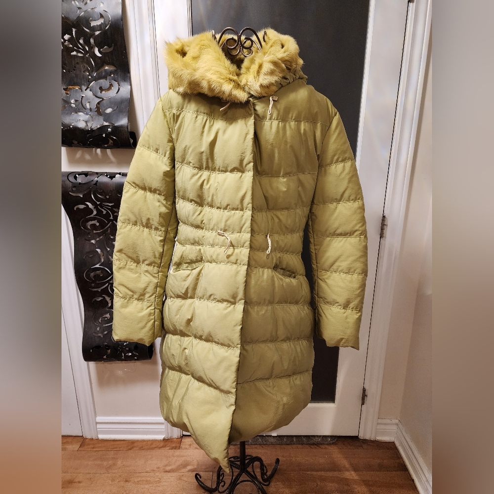 Vintage Ermanno Scervino down-filled coat w/ fur-lined hood.